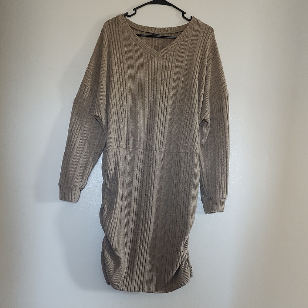 Cozy Ribbed Knit Sweater Dress